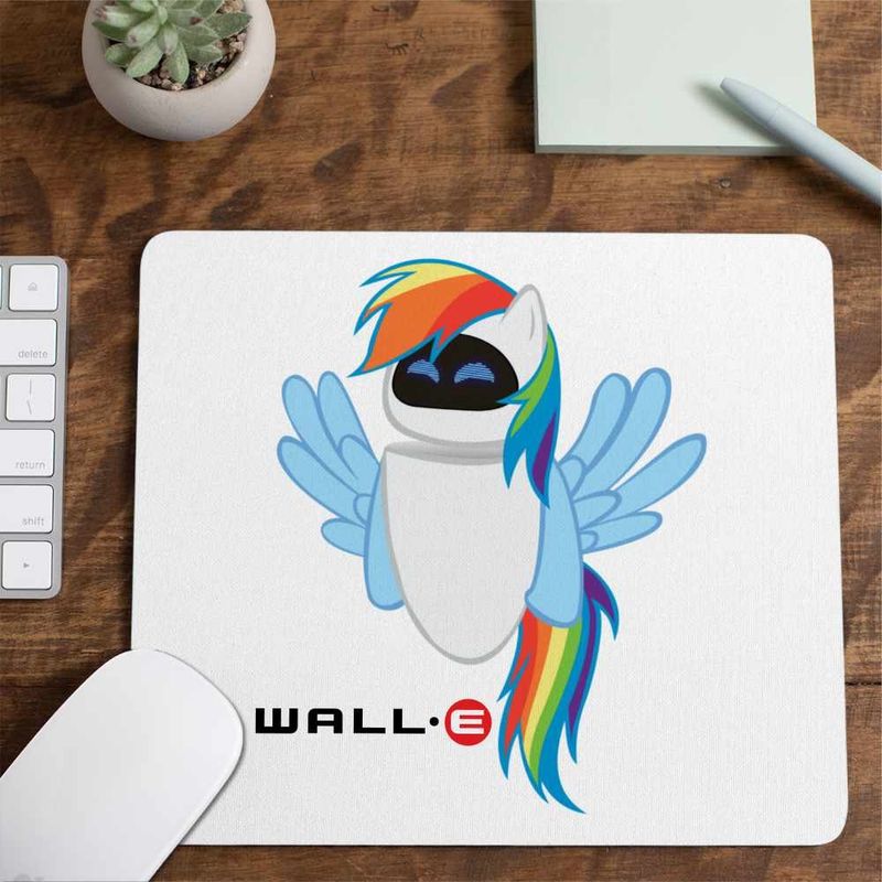 PC, gaming si accesorii - Periferice PC - Mousepad - Mousepad Wall-E Robot Eve Unicorn Curcubeu Viitor CoolTrend, 21x19cm - Infinity.ro