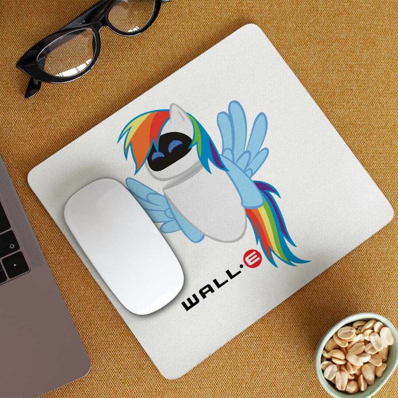 PC, gaming si accesorii - Periferice PC - Mousepad - Mousepad Wall-E Robot Eve Unicorn Curcubeu Viitor CoolTrend, 21x19cm - Infinity.ro