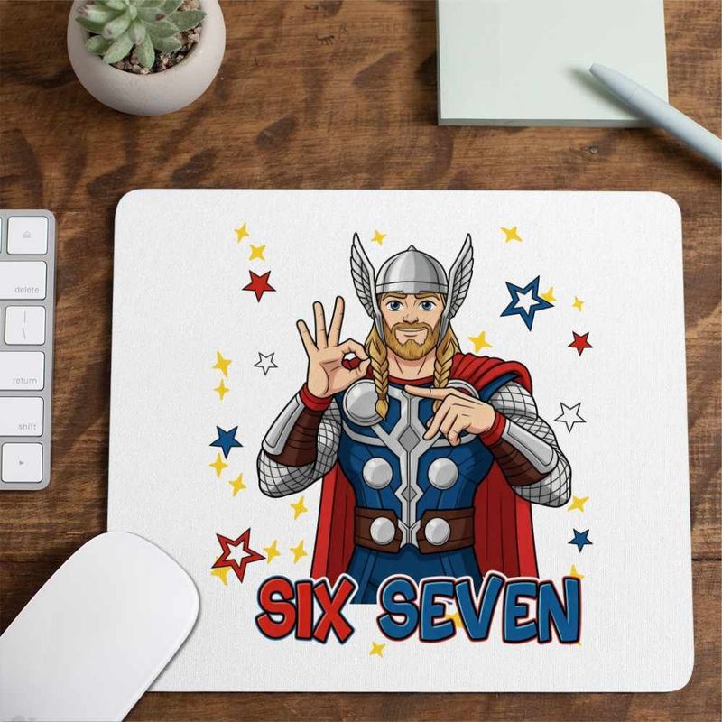 PC, gaming si accesorii - Periferice PC - Mousepad - Mousepad Six Seven Thor 67 Marvel Superhero CoolTrend, 21x19cm - Infinity.ro