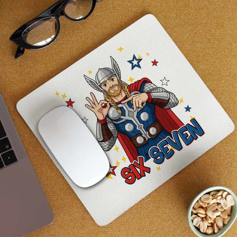 PC, gaming si accesorii - Periferice PC - Mousepad - Mousepad Six Seven Thor 67 Marvel Superhero CoolTrend, 21x19cm - Infinity.ro