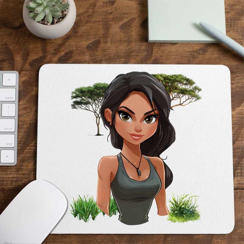PC, gaming si accesorii - Periferice PC - Mousepad - Mousepad Tomb Raider Aventuri Lara Croft Militar Camuflaj CoolTrend, 21x19cm - Infinity.ro