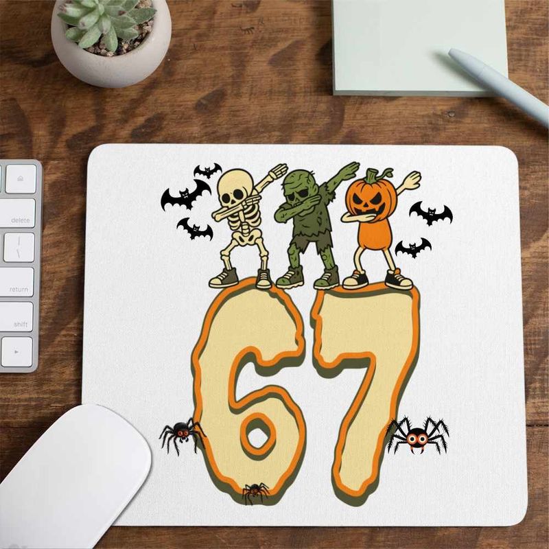 PC, gaming si accesorii - Periferice PC - Mousepad - Mousepad Six Seven Halloween Horror 67 CoolTrend, 21x19cm - Infinity.ro