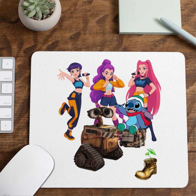 PC, gaming si accesorii - Periferice PC - Mousepad - Mousepad Wall-E Huntrix Stitch K-Pop Demon Hunters CoolTrend, 21x19cm - Infinity.ro