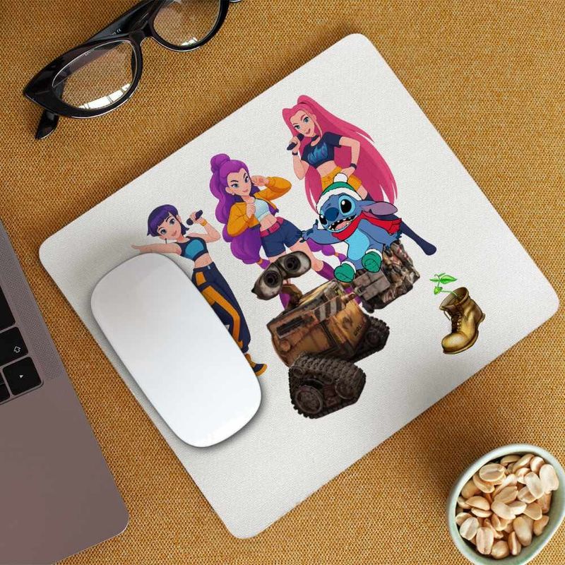 PC, gaming si accesorii - Periferice PC - Mousepad - Mousepad Wall-E Huntrix Stitch K-Pop Demon Hunters CoolTrend, 21x19cm - Infinity.ro