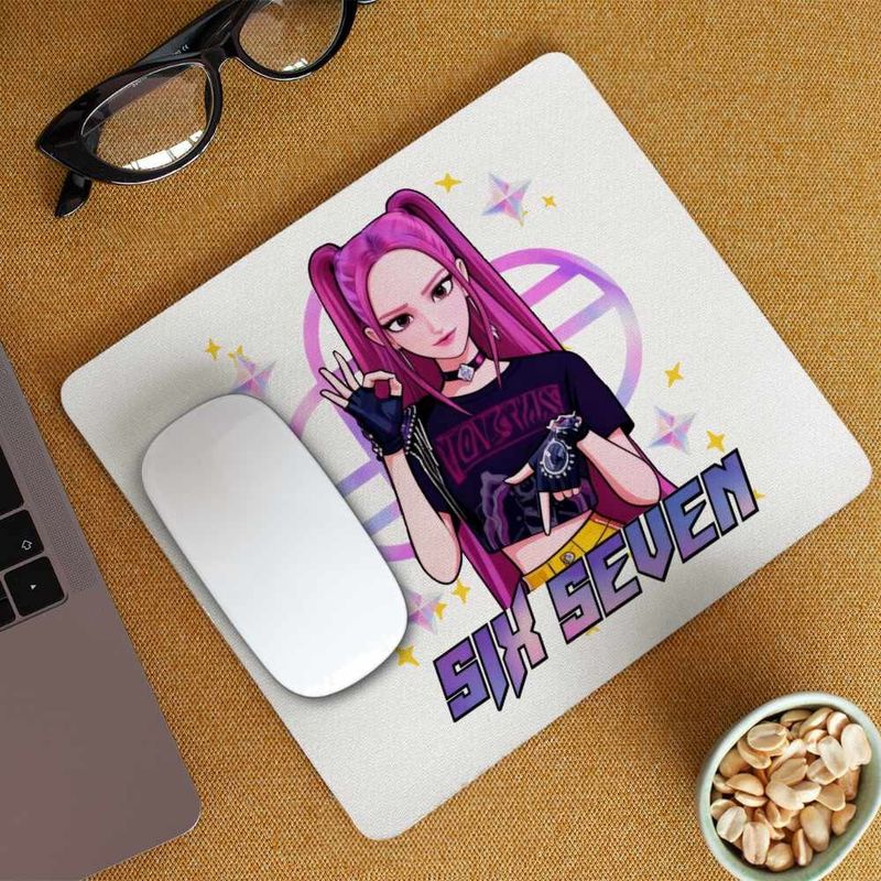 PC, gaming si accesorii - Periferice PC - Mousepad - Mousepad Six Seven Huntrix Mira 67 Saja Boys CoolTrend, 21x19cm - Infinity.ro