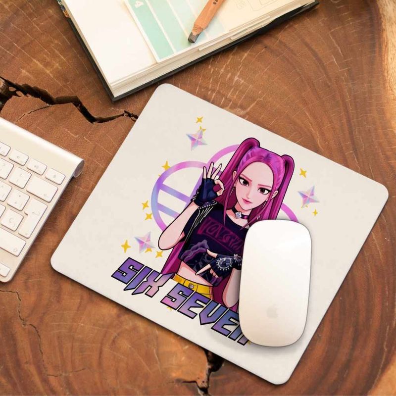 PC, gaming si accesorii - Periferice PC - Mousepad - Mousepad Six Seven Huntrix Mira 67 Saja Boys CoolTrend, 21x19cm - Infinity.ro