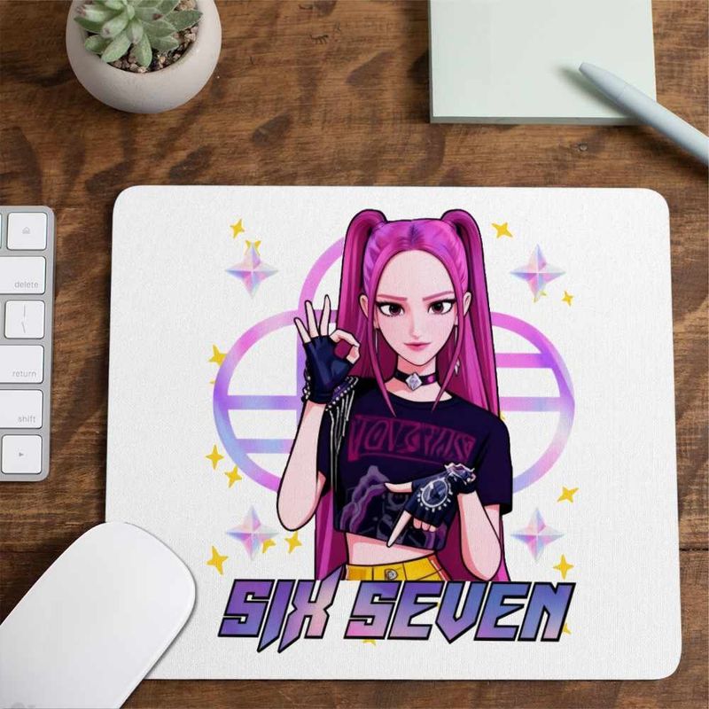 PC, gaming si accesorii - Periferice PC - Mousepad - Mousepad Six Seven Huntrix Mira 67 Saja Boys CoolTrend, 21x19cm - Infinity.ro