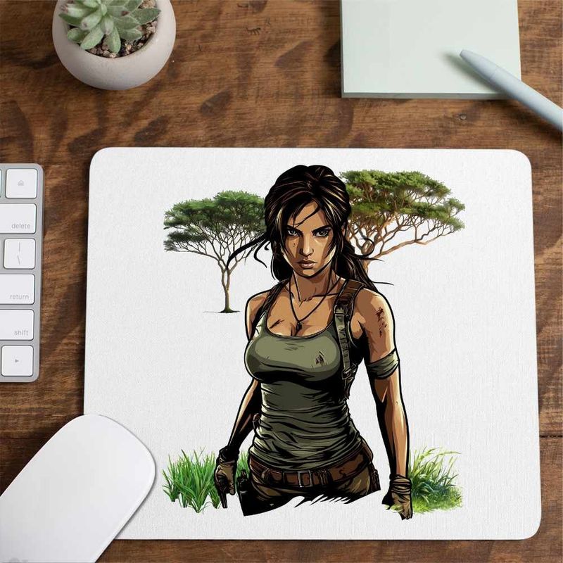 PC, gaming si accesorii - Periferice PC - Mousepad - Mousepad Tomb Raider Artefact Antice Lara Croft Armata CoolTrend, 21x19cm - Infinity.ro