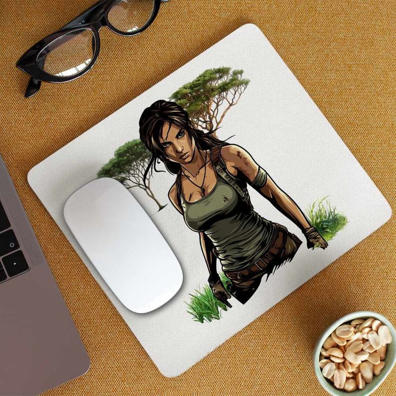 PC, gaming si accesorii - Periferice PC - Mousepad - Mousepad Tomb Raider Artefact Antice Lara Croft Armata CoolTrend, 21x19cm - Infinity.ro