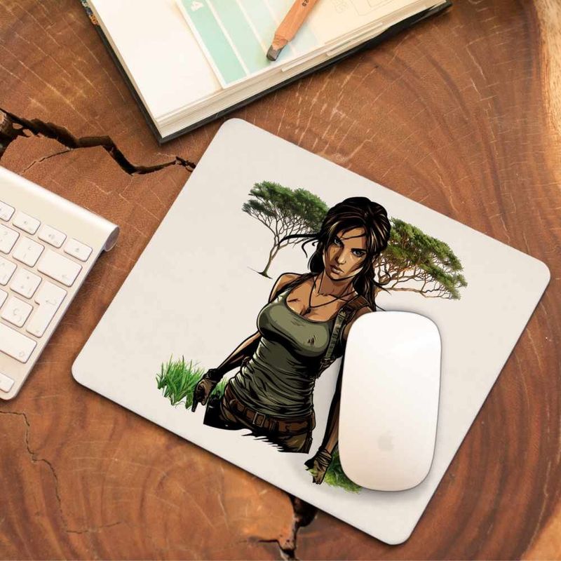 PC, gaming si accesorii - Periferice PC - Mousepad - Mousepad Tomb Raider Artefact Antice Lara Croft Armata CoolTrend, 21x19cm - Infinity.ro