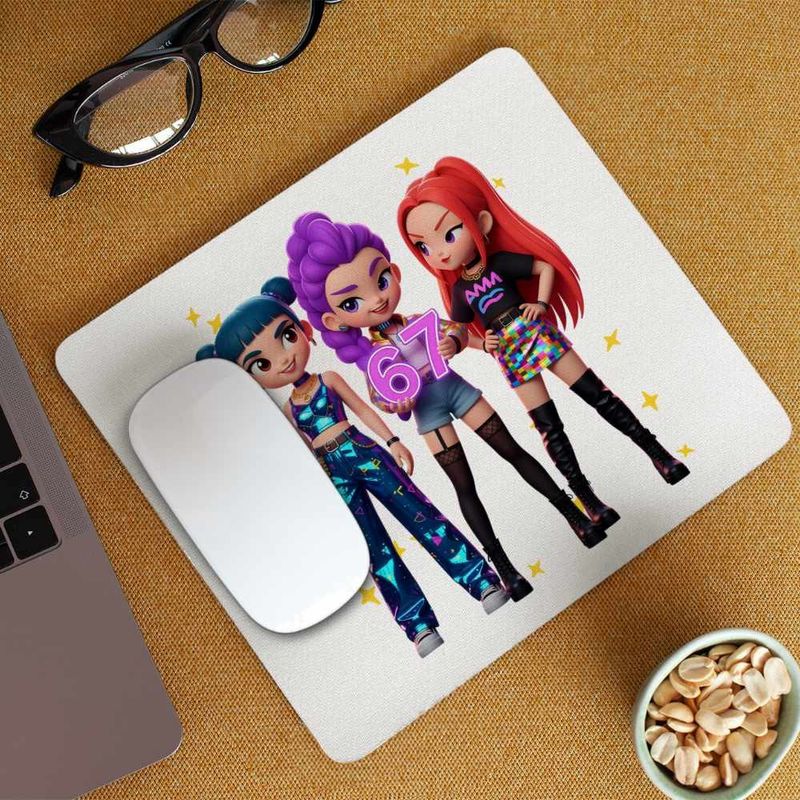 PC, gaming si accesorii - Periferice PC - Mousepad - Mousepad Six Seven Kpop Huntrix 67 Demon Hunters CoolTrend, 21x19cm - Infinity.ro