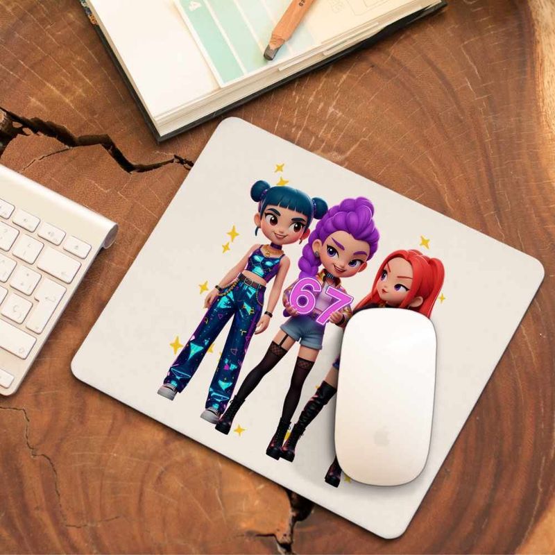 PC, gaming si accesorii - Periferice PC - Mousepad - Mousepad Six Seven Kpop Huntrix 67 Demon Hunters CoolTrend, 21x19cm - Infinity.ro