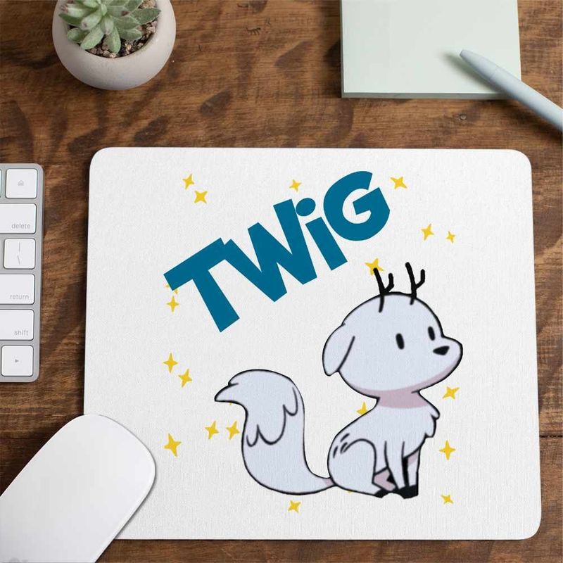 PC, gaming si accesorii - Periferice PC - Mousepad - Mousepad Hilda Twig Vulpe Alba Trolberg, 21x19cm - Infinity.ro