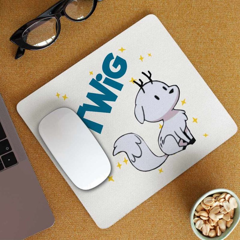 PC, gaming si accesorii - Periferice PC - Mousepad - Mousepad Hilda Twig Vulpe Alba Trolberg, 21x19cm - Infinity.ro
