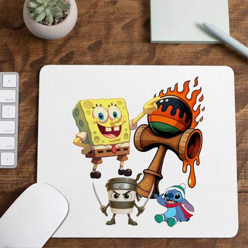 PC, gaming si accesorii - Periferice PC - Mousepad - Mousepad Kendama Spongebob Flacari Plankton Squarepants Pantaloni Patrati CoolTrend, 21x19cm - Infinity.ro