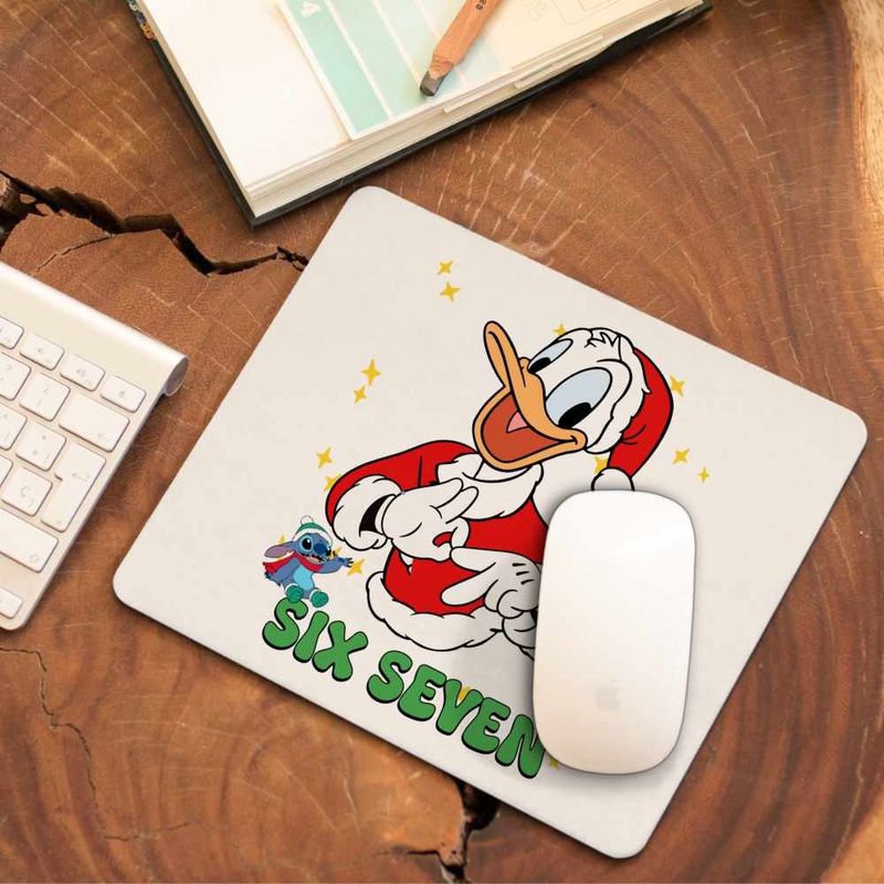 PC, gaming si accesorii - Periferice PC - Mousepad - Mousepad Six Seven Donald Duck Craciun Mickey Mouse CoolTrend, 21x19cm - Infinity.ro