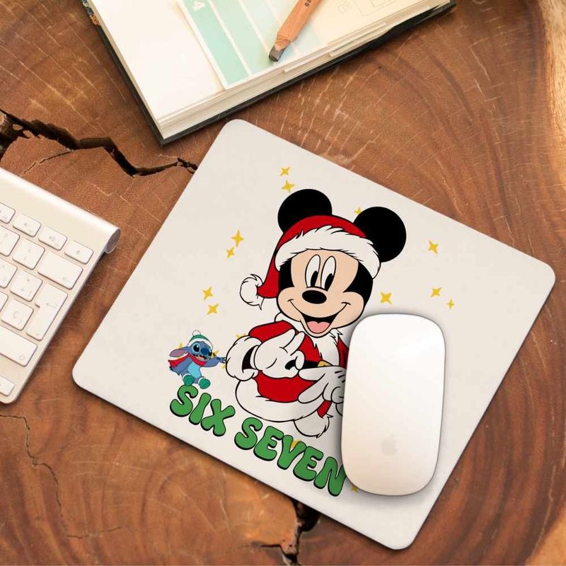 PC, gaming si accesorii - Periferice PC - Mousepad - Mousepad Six Seven Mickey Mouse Craciun Donald Duck CoolTrend, 21x19cm - Infinity.ro