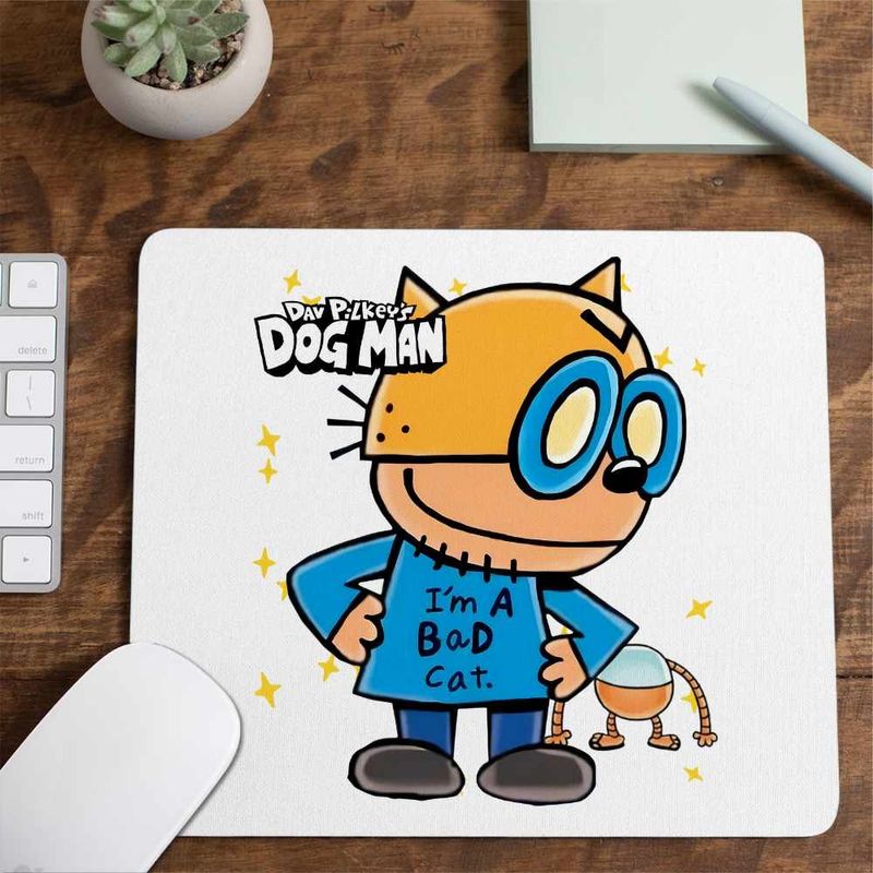 PC, gaming si accesorii - Periferice PC - Mousepad - Mousepad Dog Man Bad Cat Capitan Chilot Dogman CoolTrend, 21x19cm - Infinity.ro