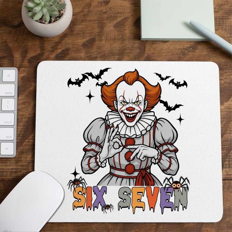 PC, gaming si accesorii - Periferice PC - Mousepad - Mousepad Six Seven Horror Pennywise 67 Halloween CoolTrend, 21x19cm - Infinity.ro