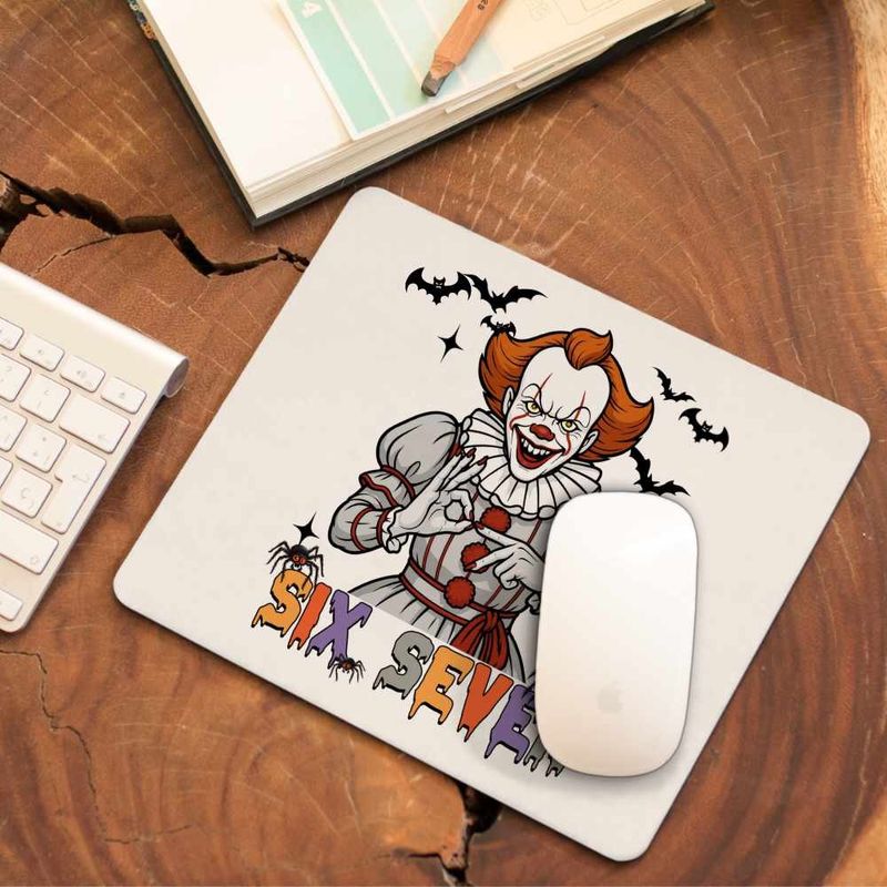 PC, gaming si accesorii - Periferice PC - Mousepad - Mousepad Six Seven Horror Pennywise 67 Halloween CoolTrend, 21x19cm - Infinity.ro