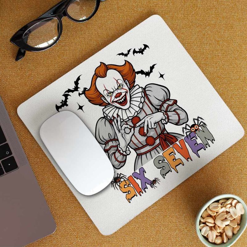 PC, gaming si accesorii - Periferice PC - Mousepad - Mousepad Six Seven Horror Pennywise 67 Halloween CoolTrend, 21x19cm - Infinity.ro