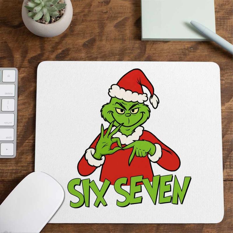 PC, gaming si accesorii - Periferice PC - Mousepad - Mousepad Six Seven Grinch Craciun CoolTrend, 21x19cm - Infinity.ro