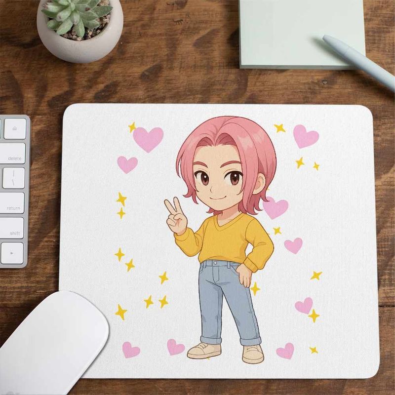PC, gaming si accesorii - Periferice PC - Mousepad - Mousepad Huntrix Saja Boys Romance Kpop CoolTrend, 21x19cm - Infinity.ro
