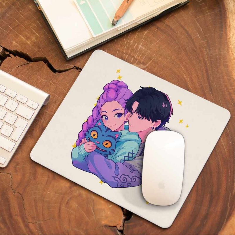 PC, gaming si accesorii - Periferice PC - Mousepad - Mousepad Huntrix Saja Love Kpop Demon Hunters CoolTrend, 21x19cm - Infinity.ro