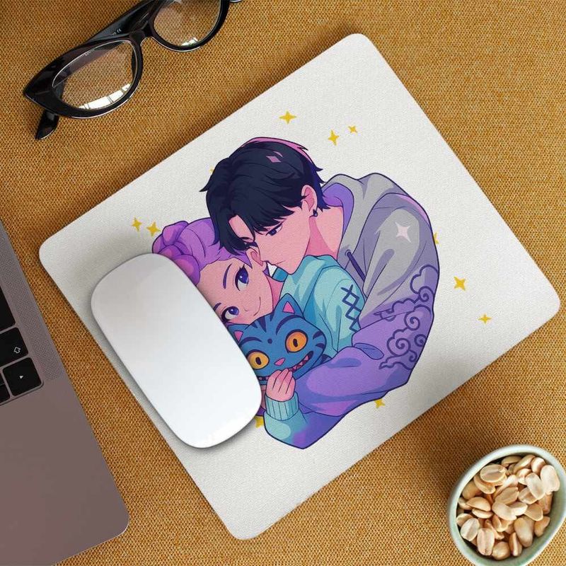 PC, gaming si accesorii - Periferice PC - Mousepad - Mousepad Huntrix Saja Love Kpop Demon Hunters CoolTrend, 21x19cm - Infinity.ro