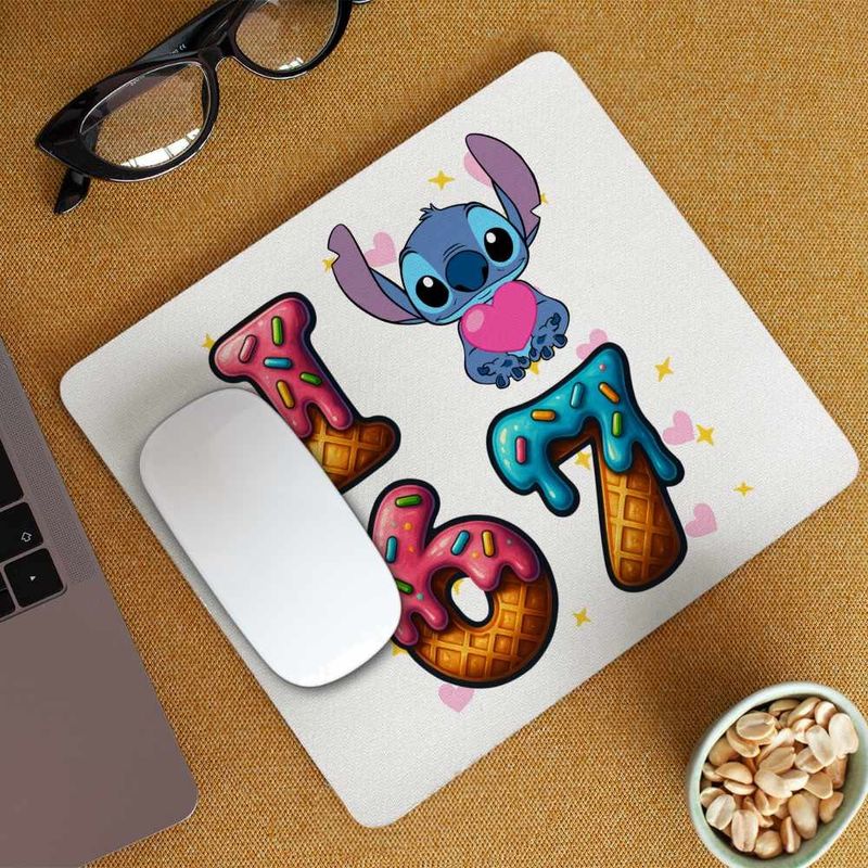 PC, gaming si accesorii - Periferice PC - Mousepad - Mousepad Six Seven Love Stitch Ciocolata Valentines Day 67 CoolTrend, 21x19cm - Infinity.ro