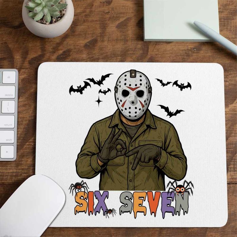 PC, gaming si accesorii - Periferice PC - Mousepad - Mousepad Six Seven Jason Voorhees 67 Halloween CoolTrend, 21x19cm - Infinity.ro
