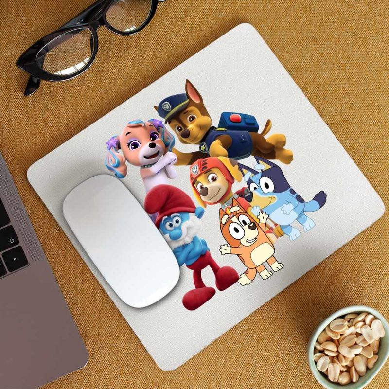PC, gaming si accesorii - Periferice PC - Mousepad - Mousepad Paw Patrol Bluey Blue Bingo Papa Strumf Sirena Coral, CoolTrend, 21x19cm - Infinity.ro