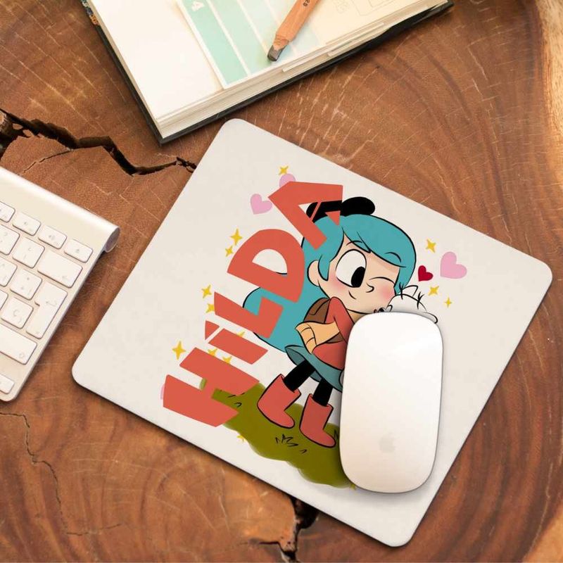PC, gaming si accesorii - Periferice PC - Mousepad - Mousepad Hilda Twig Hug White Fox Valentines Day, 21x19cm - Infinity.ro