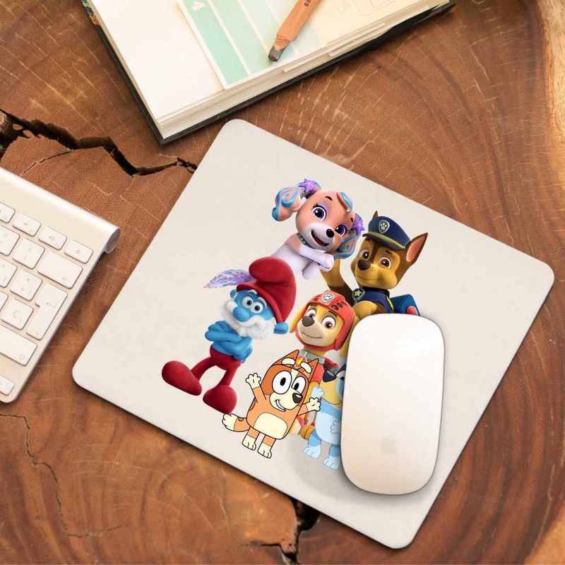 PC, gaming si accesorii - Periferice PC - Mousepad - Mousepad Paw Patrol Bluey Blue Bingo Papa Strumf Sirena Coral, CoolTrend, 21x19cm - Infinity.ro