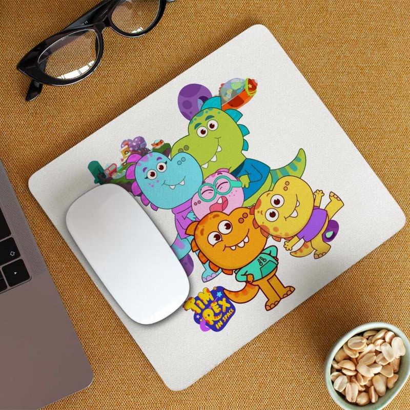 PC, gaming si accesorii - Periferice PC - Mousepad - Mousepad Tim Rex Toata Familia Spatiu Dinozauri Cosmos, CoolTrend, 21x19cm - Infinity.ro