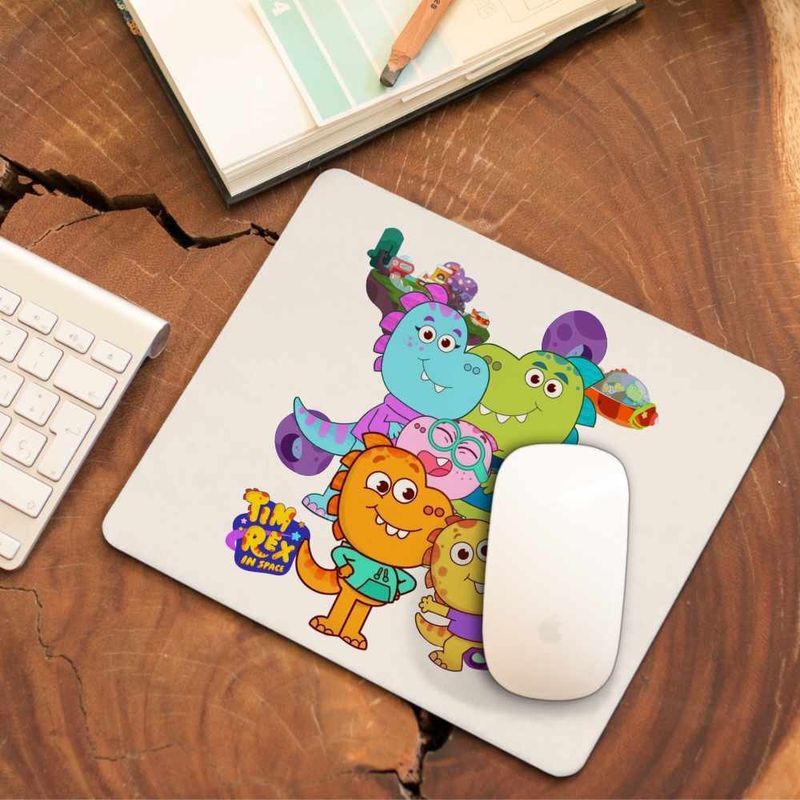 PC, gaming si accesorii - Periferice PC - Mousepad - Mousepad Tim Rex Toata Familia Spatiu Dinozauri Cosmos, CoolTrend, 21x19cm - Infinity.ro