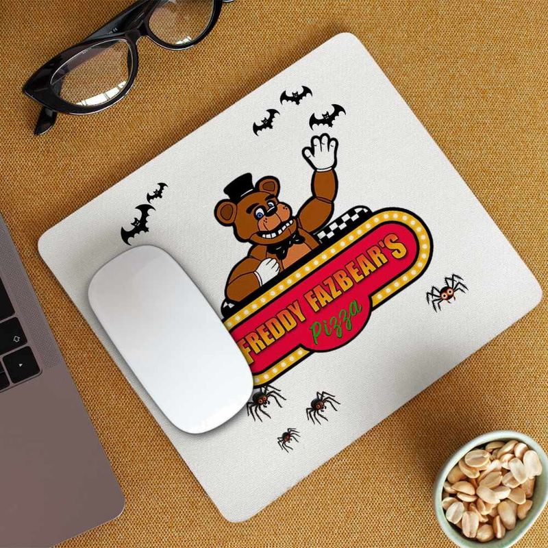 PC, gaming si accesorii - Periferice PC - Mousepad - Mousepad Fnaf Freddy Fazbears Pizza Five Nights at Freddy Horror Halloween CoolTrend, 21x19cm - Infinity.ro