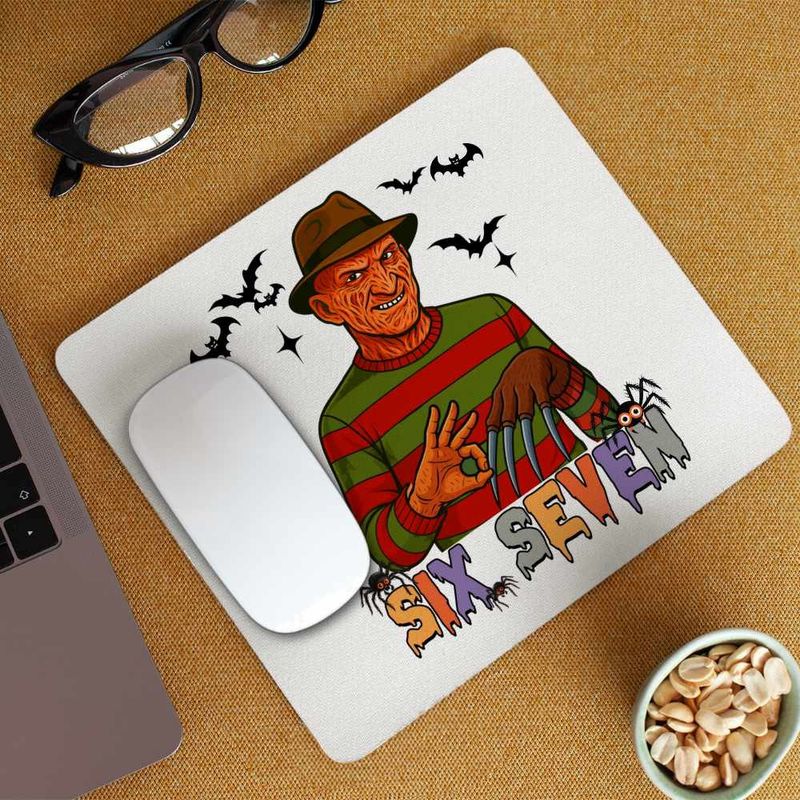 PC, gaming si accesorii - Periferice PC - Mousepad - Mousepad Six Seven Freddy Krueger 67 Halloween CoolTrend, 21x19cm - Infinity.ro