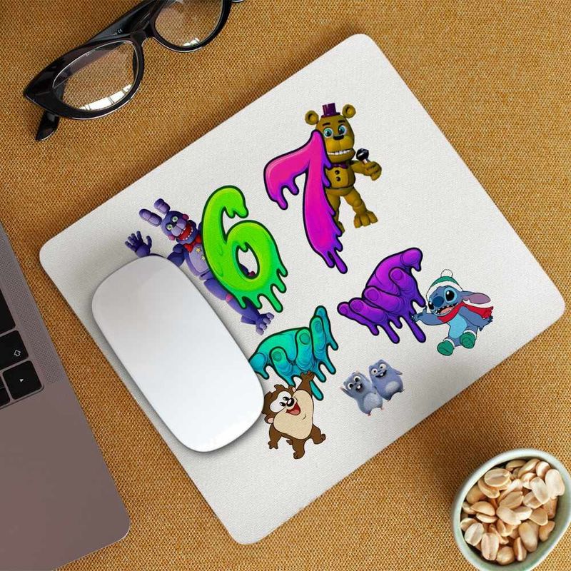 PC, gaming si accesorii - Periferice PC - Mousepad - Mousepad Fnaf Six Seven Five Nights at Freddy Horror Halloween CoolTrend, 21x19cm - Infinity.ro