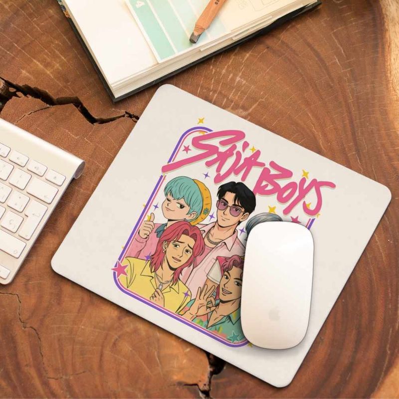 PC, gaming si accesorii - Periferice PC - Mousepad - Mousepad Huntrix Saja Boys Stars Kpop CoolTrend, 21x19cm - Infinity.ro