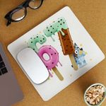 PC, gaming si accesorii - Periferice PC - Mousepad - Mousepad Six Seven Inghetata Bluey Creme 67 CoolTrend, 21x19cm - Infinity.ro