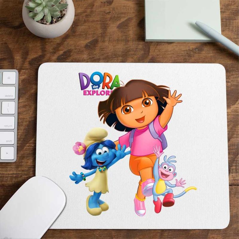 PC, gaming si accesorii - Periferice PC - Mousepad - Mousepad Dora Exploratoarea Strumfita Blossom Boots, CoolTrend, 21x19cm - Infinity.ro