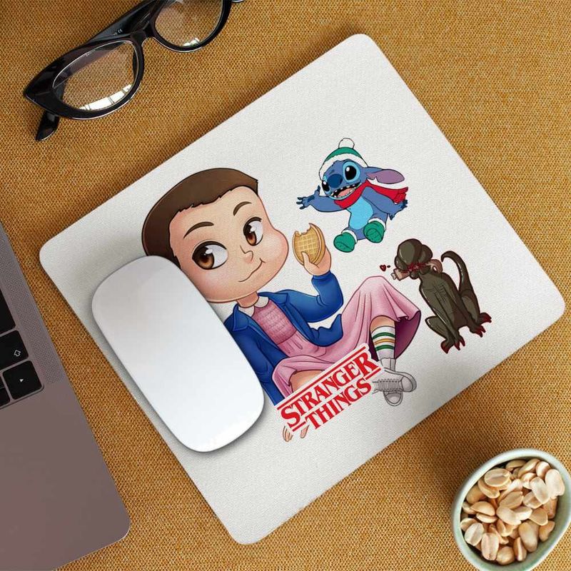 PC, gaming si accesorii - Periferice PC - Mousepad - Mousepad Stranger Things Jane Eleven Desene Cartoon CoolTrend, 21x19cm - Infinity.ro