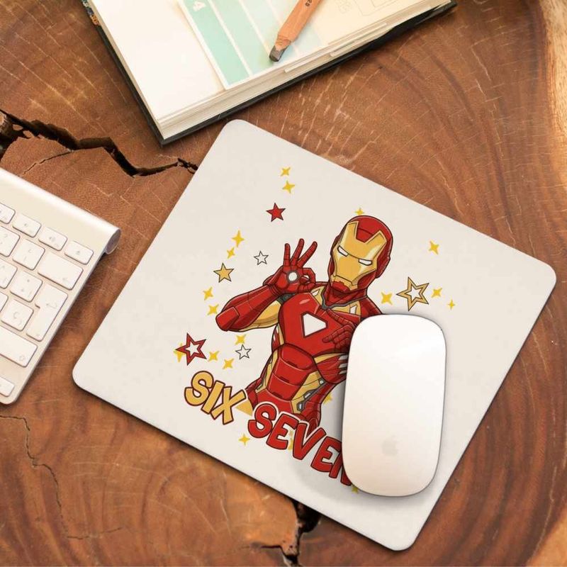 PC, gaming si accesorii - Periferice PC - Mousepad - Mousepad Six Seven Iron Man 67 Marvel Superhero CoolTrend, 21x19cm - Infinity.ro