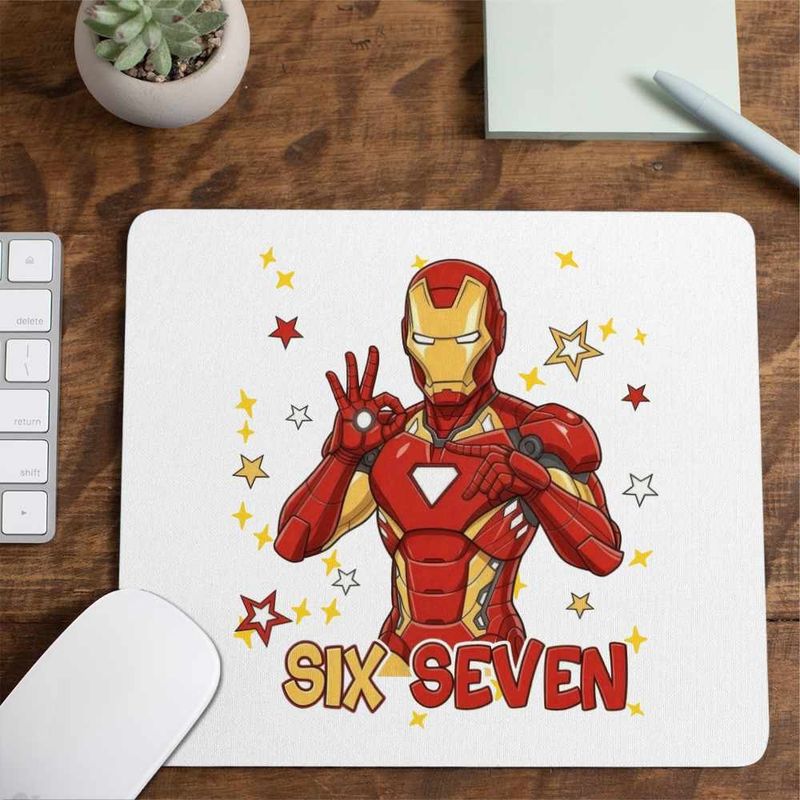 PC, gaming si accesorii - Periferice PC - Mousepad - Mousepad Six Seven Iron Man 67 Marvel Superhero CoolTrend, 21x19cm - Infinity.ro