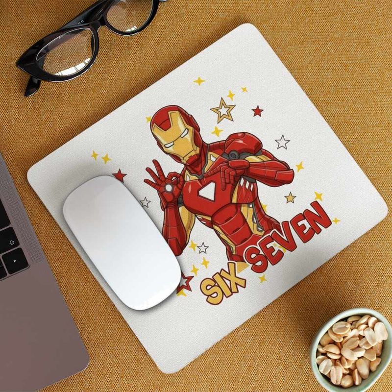 PC, gaming si accesorii - Periferice PC - Mousepad - Mousepad Six Seven Iron Man 67 Marvel Superhero CoolTrend, 21x19cm - Infinity.ro