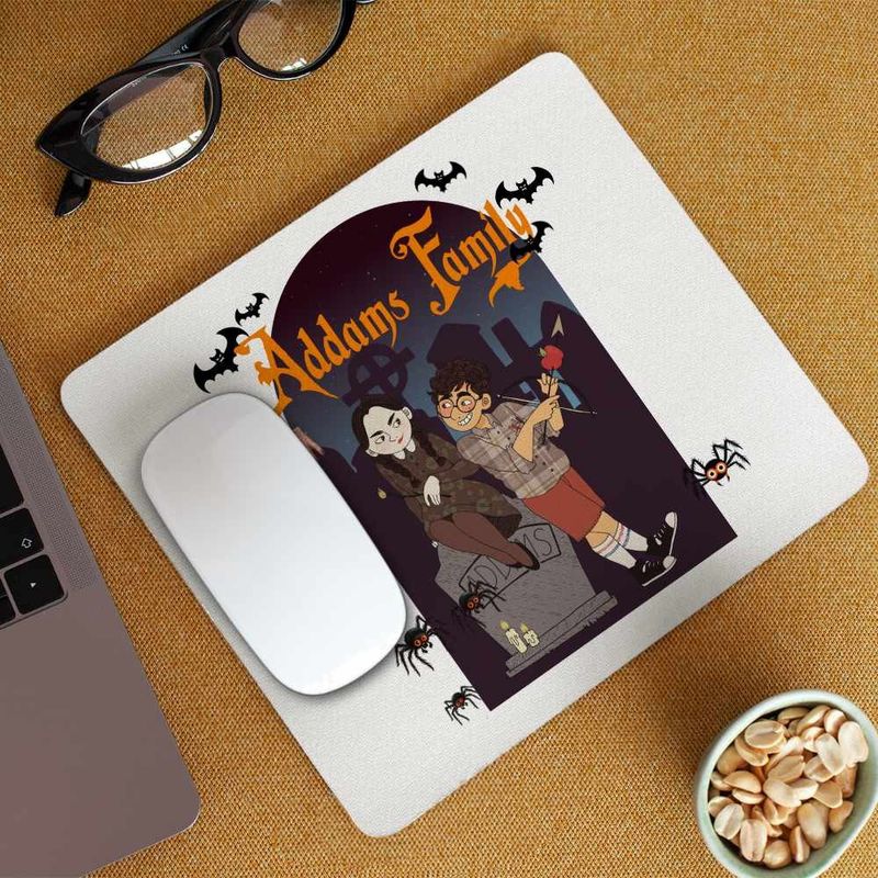 PC, gaming si accesorii - Periferice PC - Mousepad - Mousepad Familia Addams Wednesday Horror Cimitir Halloween Valenines Day Dragobete Cupidon CoolTrend, 21x19cm - Infinity.ro