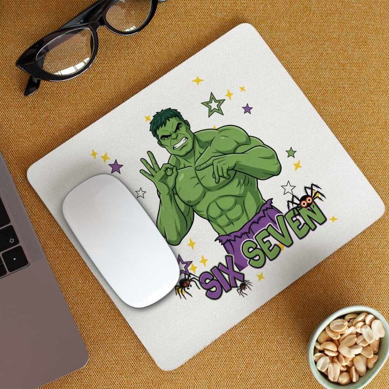 PC, gaming si accesorii - Periferice PC - Mousepad - Mousepad Six Seven Hulk 67 Marvel Superhero CoolTrend, 21x19cm - Infinity.ro