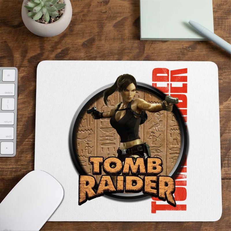 PC, gaming si accesorii - Periferice PC - Mousepad - Mousepad Tomb Raider Arheolog Egipt Lara Croft Soldat CoolTrend, 21x19cm - Infinity.ro