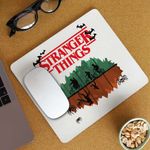 PC, gaming si accesorii - Periferice PC - Mousepad - Mousepad Stranger Things Padure Bicilete Abis Monstri CoolTrend, 21x19cm - Infinity.ro